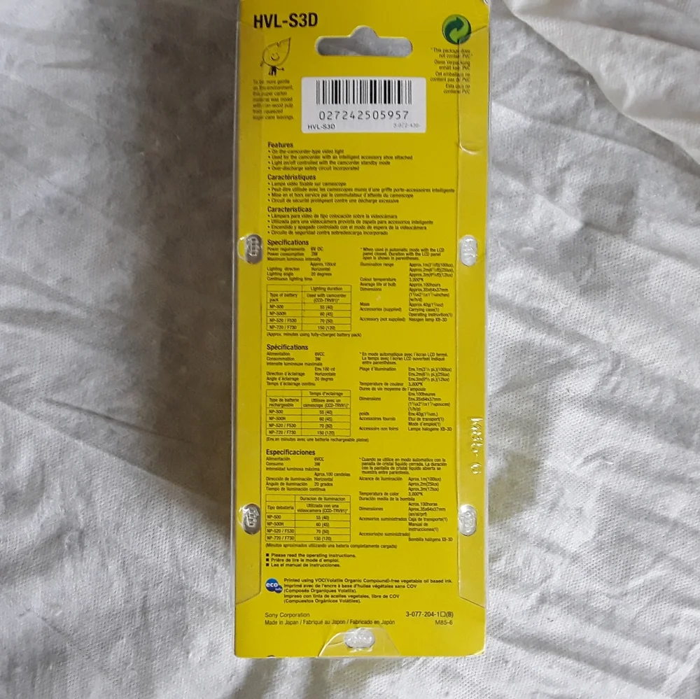 Sony Handycam Video Light HVL-S3D NEW